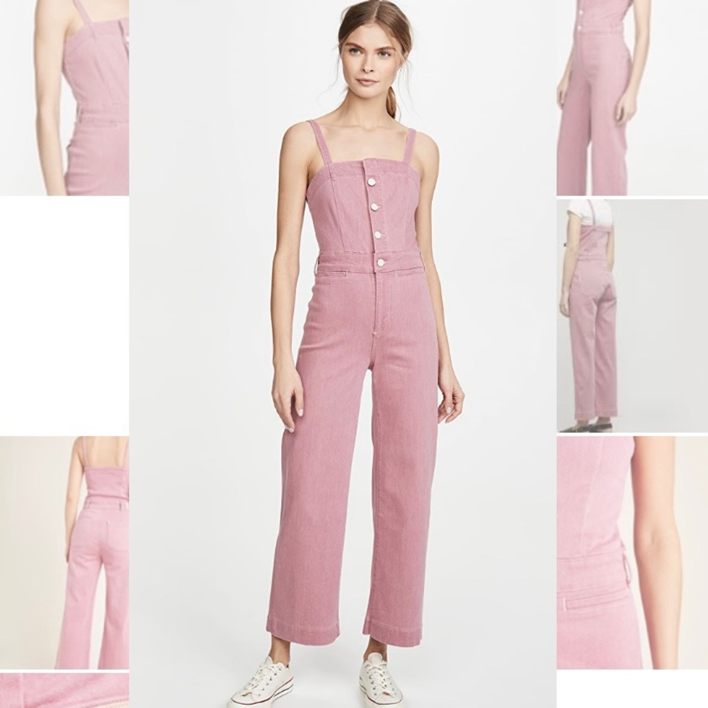 Paige Aneesa Cropped Denim Jumpsuit